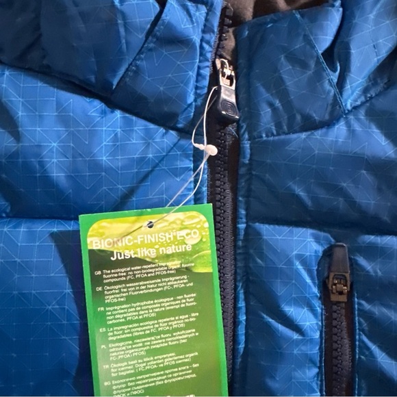 NWT H & M boys winter puffer ski jacket in blue size 10-11Y w/removable hood. - Picture 4 of 14